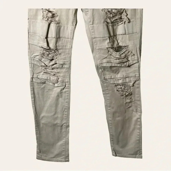 0222. Men’s GOLDEN DENIM KHAKI DISTRESSED JEANS‎ SIZE 32 - Picture 5 of 10